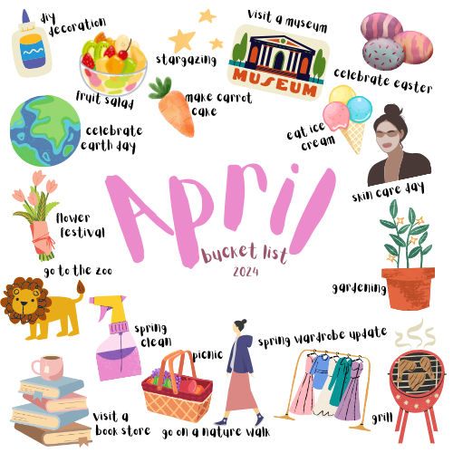 🌺April bucket list🌺